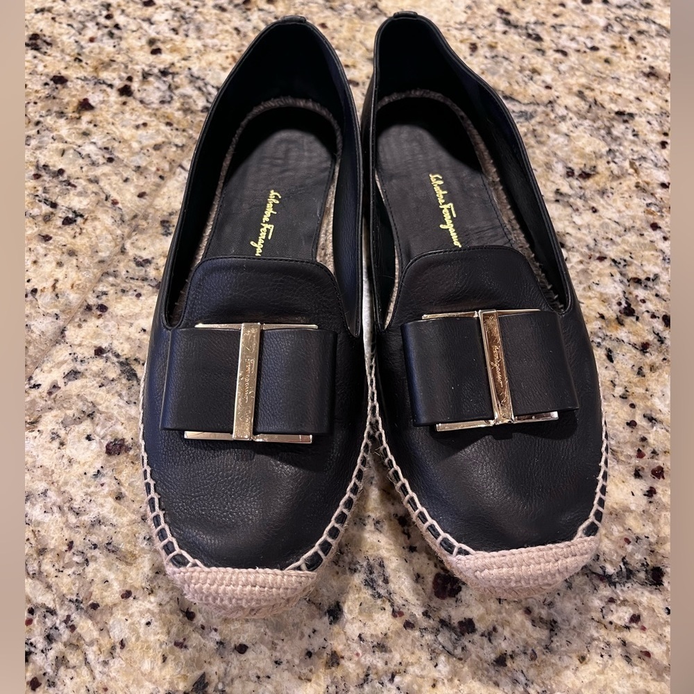 𝅺Salvatore Ferragamo Woman Sannio Bow-embellished Espadrilles size 9